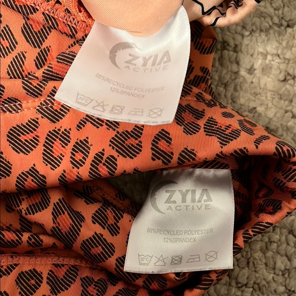 Pink and Orange Patterned Sports Bras - Picture 2 of 3